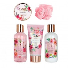 Γυναικείο Σετ Δώρου Metal Cage Fresh Bouquet Folia Αφροντούς 160ml / Γαλάκτωμα Σώματος 160ml / Scrub Σώματος 60ml / Κρέμα Σώματος 100ml / Σφουγγάρι