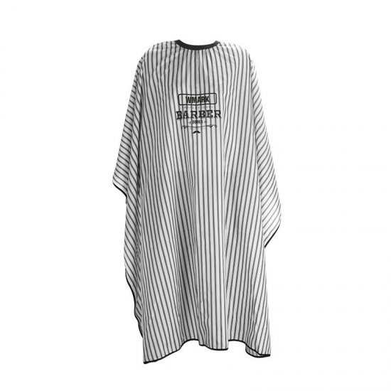 Μπέρτα Kουρέματος barber WMARK με Λευκό Μαύρο Ριγέ με Τύπωμα