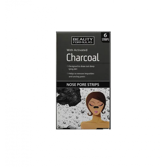 Ταινίες Καθαρισμού Πόρων Μύτης Beauty Formulas Charcoal Nose Pore Strips (6pcs)