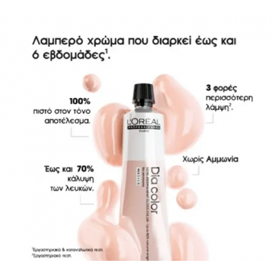 Ημιμόνιμη Βαφή Μαλλιών Xωρίς Αμμωνία L'oreal Professionnel Dia Color No 9.82 Ξανθό Πολύ Ανοιχτό Ιριδίζων Μόκα 60ml
