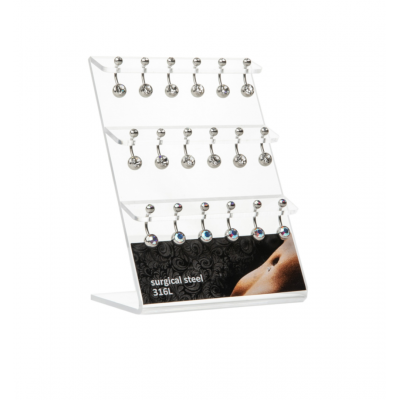 Σκουλαρίκι Αφαλού Ατσάλι με Στρας Ro-Ro Accessories A215852 (1τμχ)