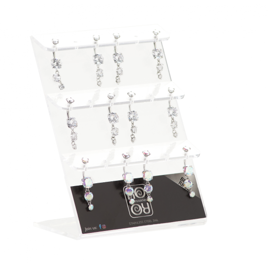 Σκουλαρίκι Αφαλού Ατσάλι με Στρας Ro-Ro Accessories A215969 (1τμχ)
