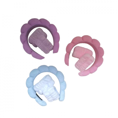  Σετ για την Περιποίηση του Προσώπου Ro-Ro Spa Headband & Wristband Σετ TL191 (τυχαία επιλογή χρώματος)