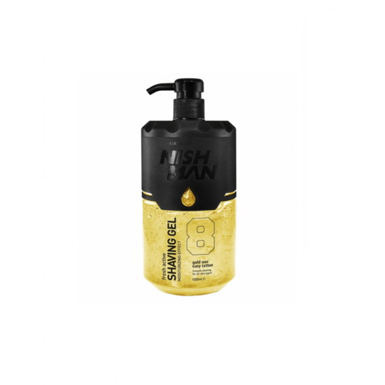 Τζελ Ξυρίσματος Με Ενυδατική Δράση Nish Man Shaving Gel Gold One  8  1000ml (569)