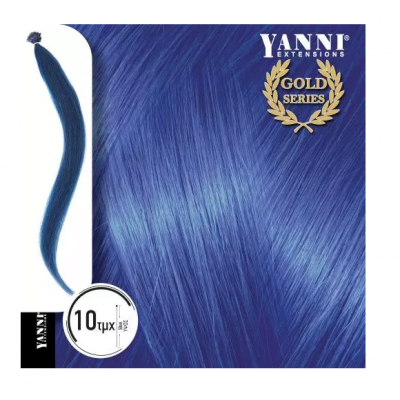 Extensions Κερατίνης Σετ 10 Τούφες Φυσική Τρίχα Μπλε 50cm