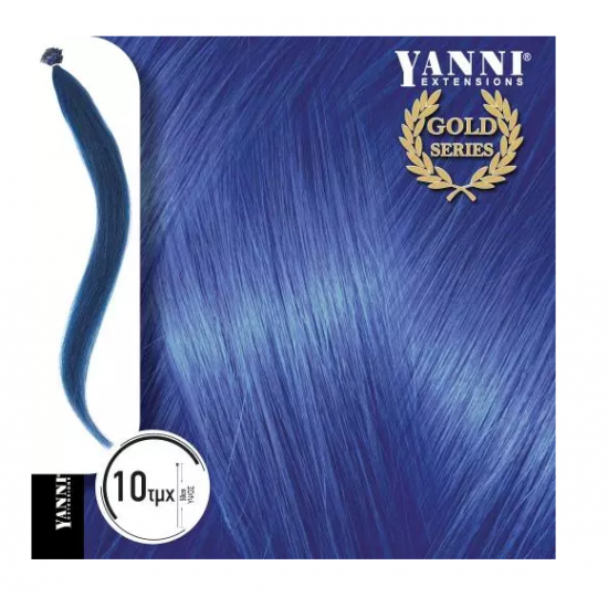 Extensions Κερατίνης Σετ 10 Τούφες Φυσική Τρίχα Μπλε 50cm